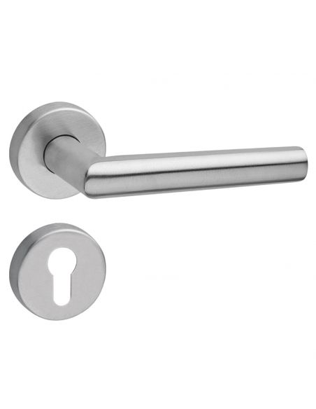 Maniglia per porta antincendio in acciaio con rosetta tonda foro yale Olanda Fimet Inox