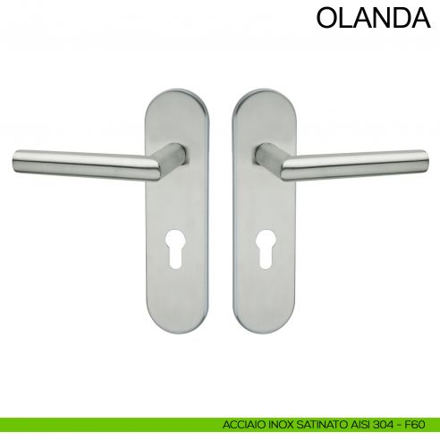Maniglia tagliafuoco con placca in acciaio per porta foro yale Olanda Fimet Inox acciaio AISI 304