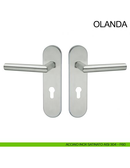 Maniglia tagliafuoco con placca in acciaio per porta foro yale Olanda Fimet Inox acciaio AISI 304