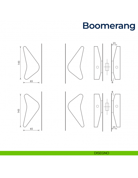 Maniglia per porta Boomerang Frascio