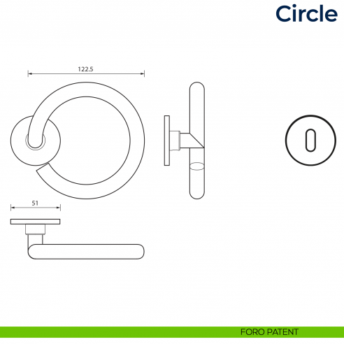 Maniglia per porta Circle Frascio foro patent