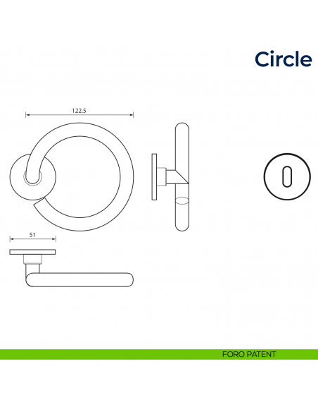Maniglia per porta Circle Frascio foro patent