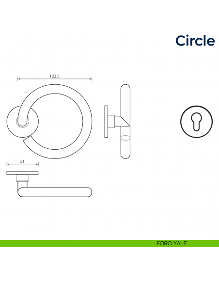 Maniglia per porta Circle Frascio foro yale