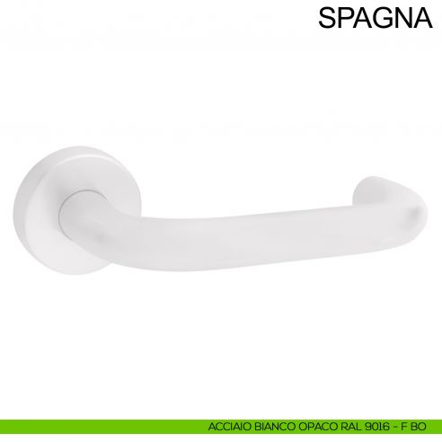 Maniglia in acciaio per porta Spagna Fimet Inox bianco opaco RAL 9016
