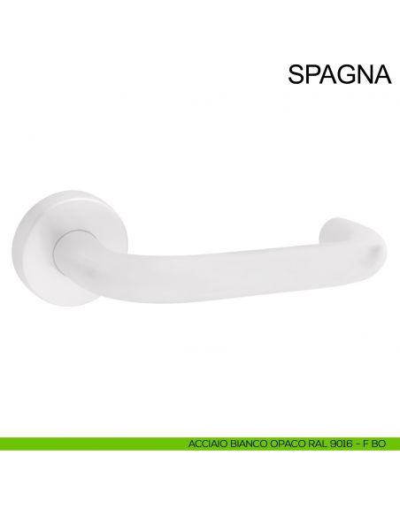 Maniglia in acciaio per porta Spagna Fimet Inox bianco opaco RAL 9016