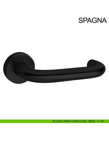 Maniglia in acciaio per porta Spagna Fimet Inox nero opaco RAL 9005