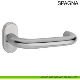Maniglia in acciaio per porta Spagna Fimet Inox rosetta ovale 2