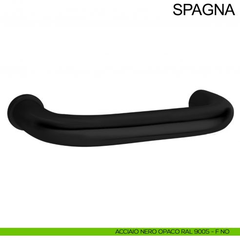 Maniglia in acciaio per porta con rosetta mini Spagna Fimet Inox nero opaco RAL 9005