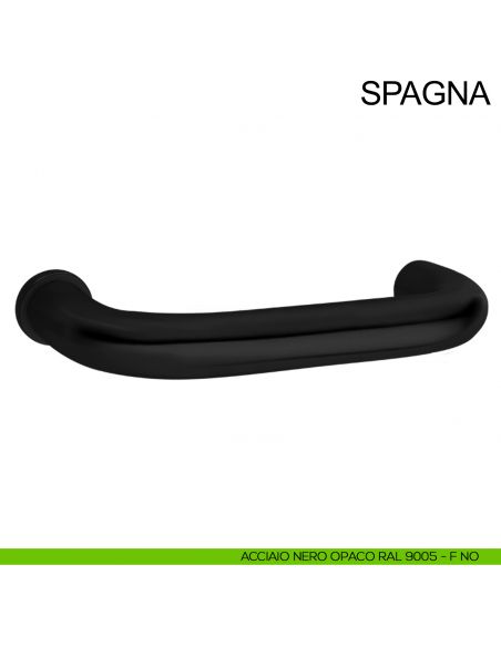 Maniglia in acciaio per porta con rosetta mini Spagna Fimet Inox nero opaco RAL 9005