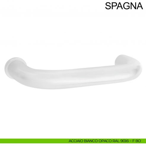 Maniglia in acciaio per porta con rosetta mini Spagna Fimet Inox bianco opaco RAL 9016