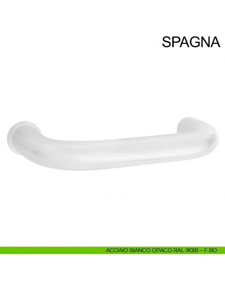 Maniglia in acciaio per porta con rosetta mini Spagna Fimet Inox bianco opaco RAL 9016