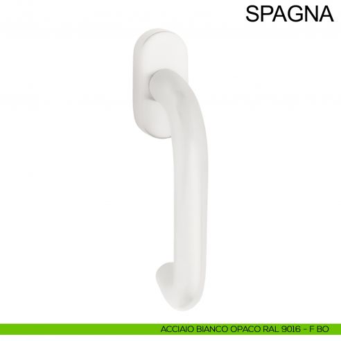 Maniglia in acciaio per finestra DK Spagna Fimet Inox bianco opaco RAL 9016