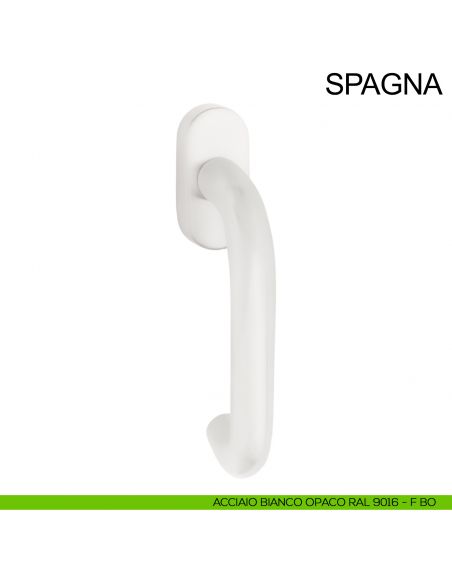 Maniglia in acciaio per finestra DK Spagna Fimet Inox bianco opaco RAL 9016