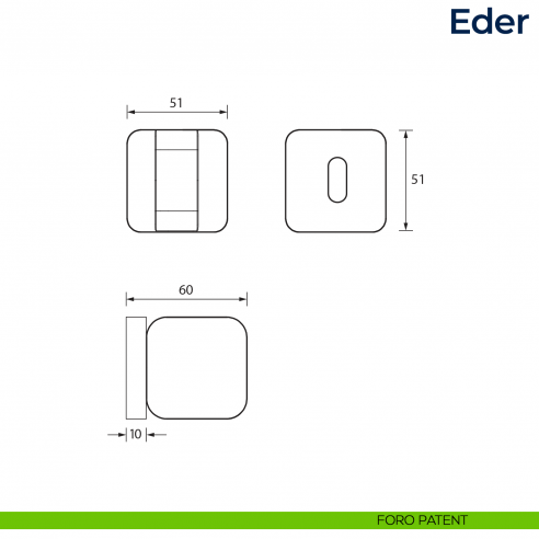 Maniglia per porta Eder Frascio foro patent