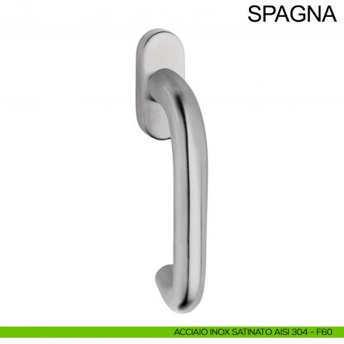 Maniglia con rosetta stretta in acciaio per finestra DK Spagna Fimet Inox acciaio AISI 304