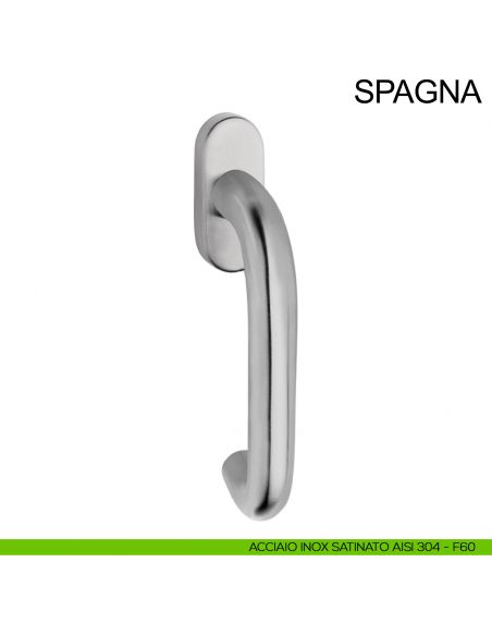 Maniglia con rosetta stretta in acciaio per finestra DK Spagna Fimet Inox acciaio AISI 304