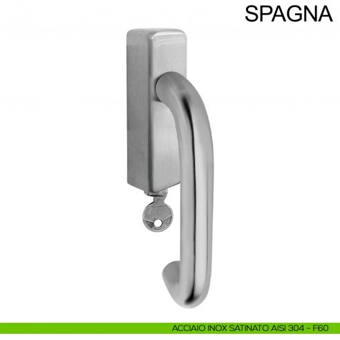 Maniglia con chiave in acciaio per finestra DK Spagna Fimet Inox acciaio AISI 304