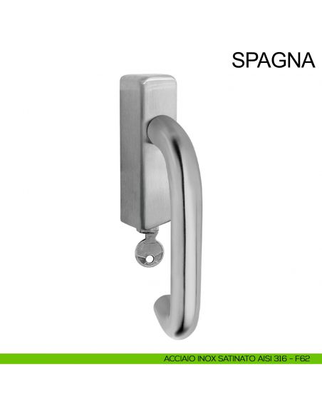 Maniglia con chiave in acciaio per finestra DK Spagna Fimet Inox acciaio AISI 316