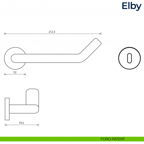 Maniglia per porta Elby Frascio foro patent