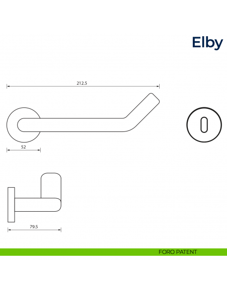 Maniglia per porta Elby Frascio foro patent