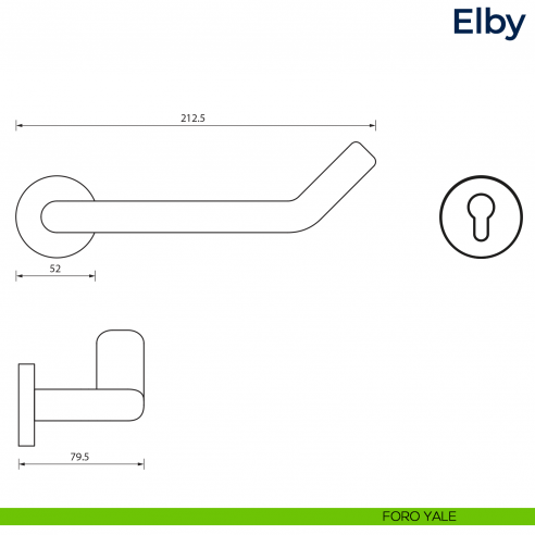 Maniglia per porta Elby Frascio foro yale