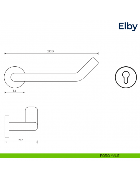 Maniglia per porta Elby Frascio foro yale