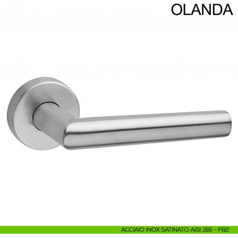 Maniglia in acciaio per porta Olanda Fimet Inox acciaio AISI 316