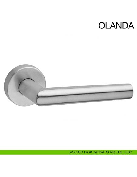 Maniglia in acciaio per porta Olanda Fimet Inox acciaio AISI 316