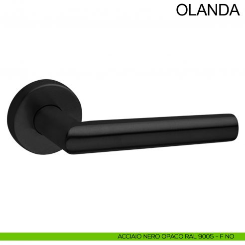 Maniglia in acciaio per porta Olanda Fimet Inox nero opaco RAL 9005