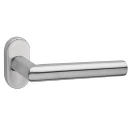 Maniglia in acciaio con rosetta ovale per porta Olanda Fimet Inox
