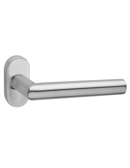 Maniglia in acciaio con rosetta ovale per porta Olanda Fimet Inox