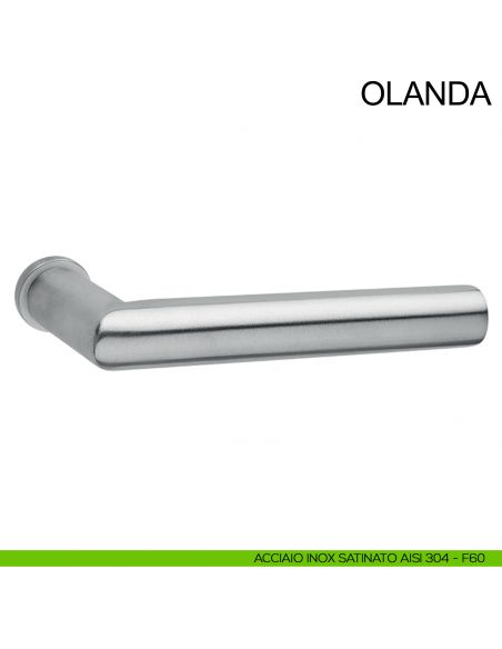 Maniglia in acciaio con rosetta mini per porta Olanda Fimet Inox acciaio AISI 304