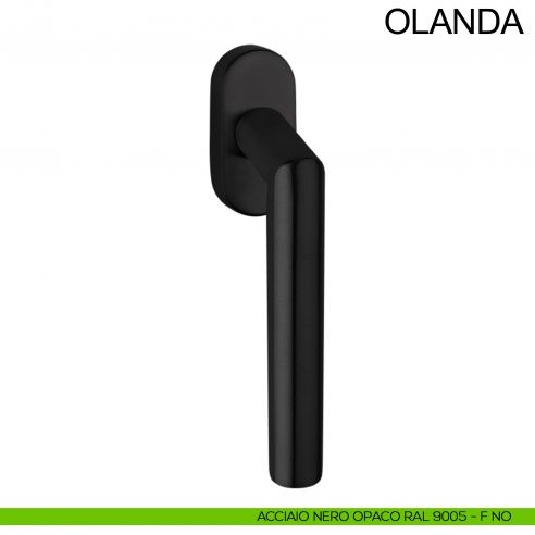 Maniglia in acciaio per finestra DK Olanda Fimet Inox nero opaco RAL 9005