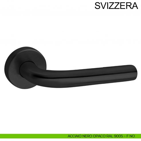 Maniglia in acciaio per porta Svizzera Fimet Inox nero opaco RAL 9005