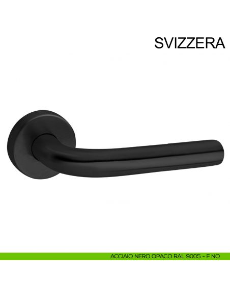 Maniglia in acciaio per porta Svizzera Fimet Inox nero opaco RAL 9005