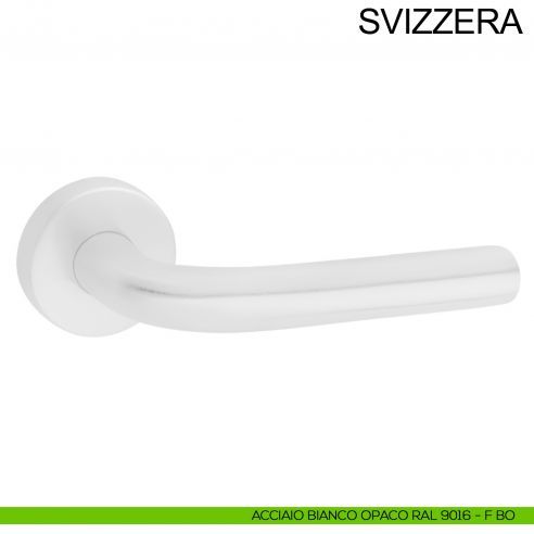Maniglia in acciaio per porta Svizzera Fimet Inox bianco opaco RAL 9016