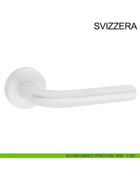 Maniglia in acciaio per porta Svizzera Fimet Inox bianco opaco RAL 9016