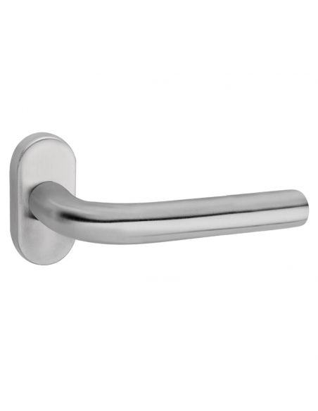 Maniglia con rosetta ovale in acciaio per porta Svizzera Fimet Inox