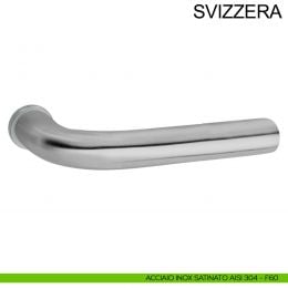 Maniglia con rosetta mini in acciaio per porta Svizzera Fimet Inox 2