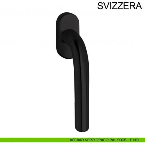Maniglia in acciaio per finestra DK Svizzera Fimet Inox nero opaco RAL 9005