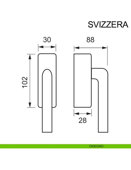Maniglia per finestra con chiave in acciaio DK Svizzera Fimet Inox disegno