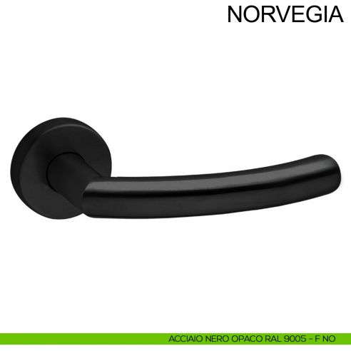 Maniglia in acciaio per porta Norvegia Fimet Inox nero opaco RAL 9005