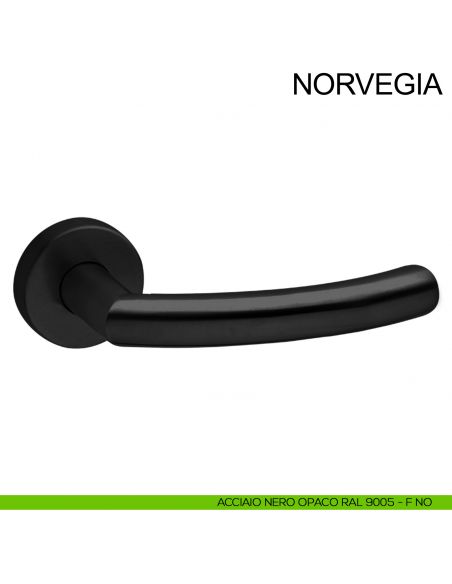 Maniglia in acciaio per porta Norvegia Fimet Inox nero opaco RAL 9005