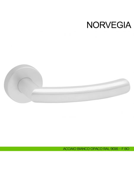 Maniglia in acciaio per porta Norvegia Fimet Inox bianco opaco RAL 9016