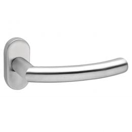 Maniglia in acciaio con rosetta ovale per porta Norvegia Fimet Inox