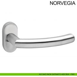 Maniglia in acciaio con rosetta ovale per porta Norvegia Fimet Inox 2