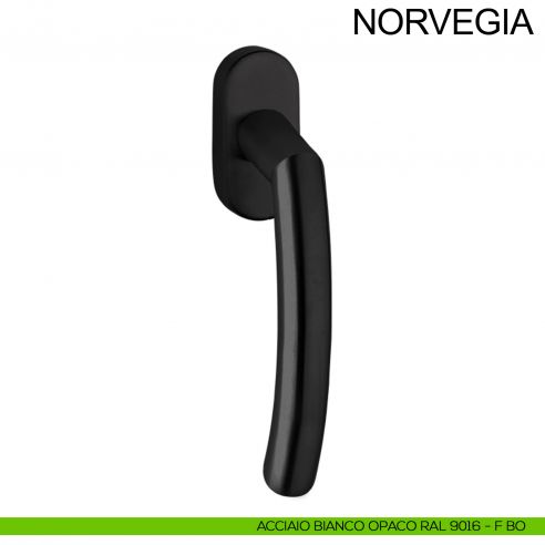 Maniglia per finestra in acciaio DK Norvegia Fimet Inox nero opaco RAL 9005