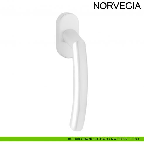 Maniglia per finestra in acciaio DK Norvegia Fimet Inox bianco opaco RAL 9016
