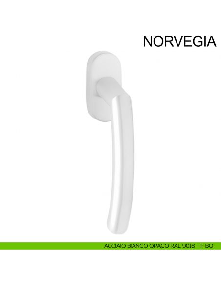 Maniglia per finestra in acciaio DK Norvegia Fimet Inox bianco opaco RAL 9016
