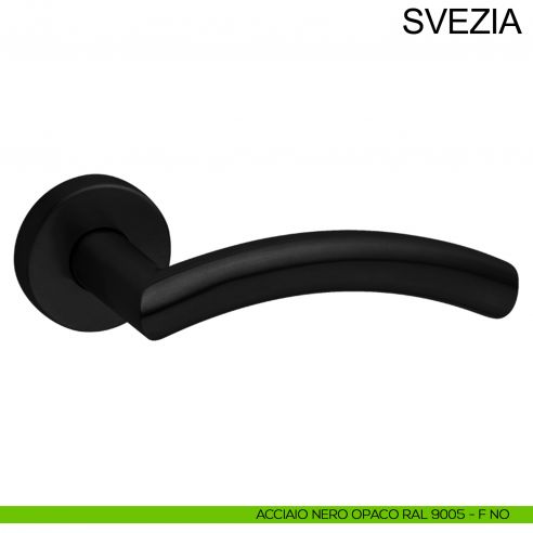 Maniglia in acciaio per porta Svezia Fimet Inox nero opaco RAL 9005